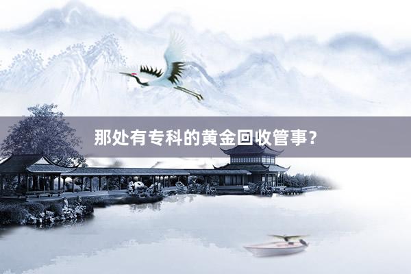 那处有专科的黄金回收管事？